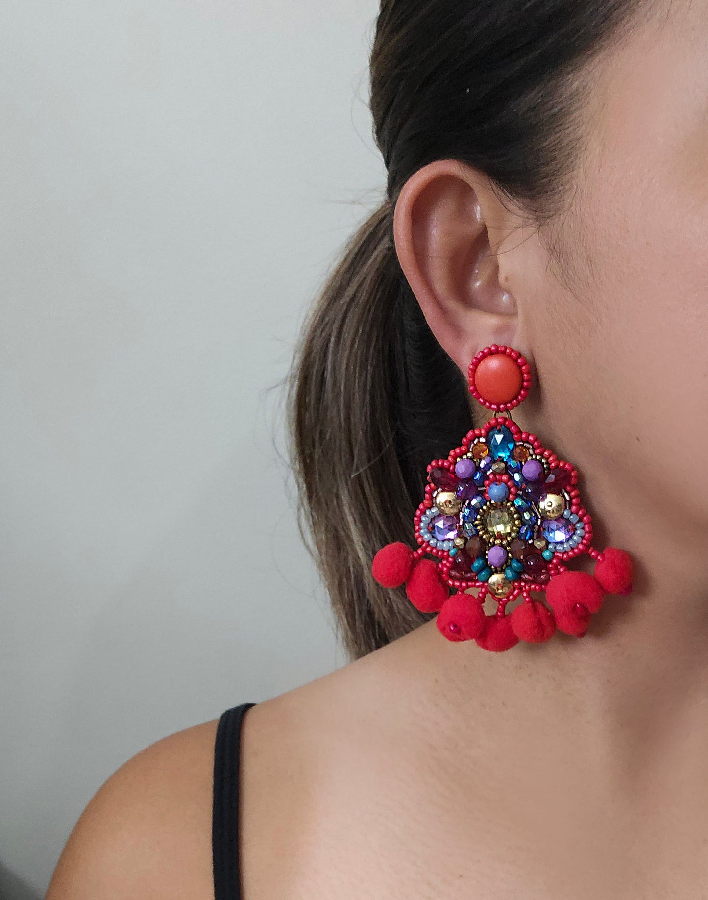Rhianna PomPom Earrings