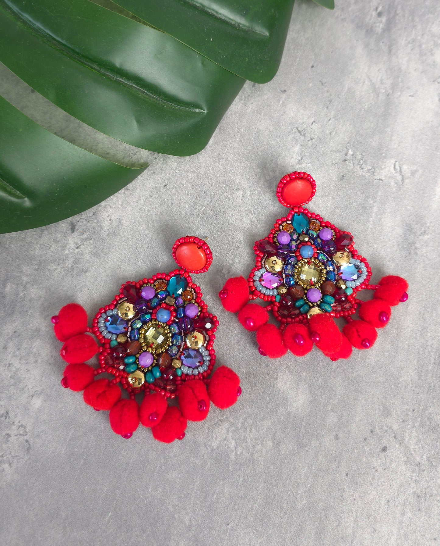 Rhianna PomPom Earrings