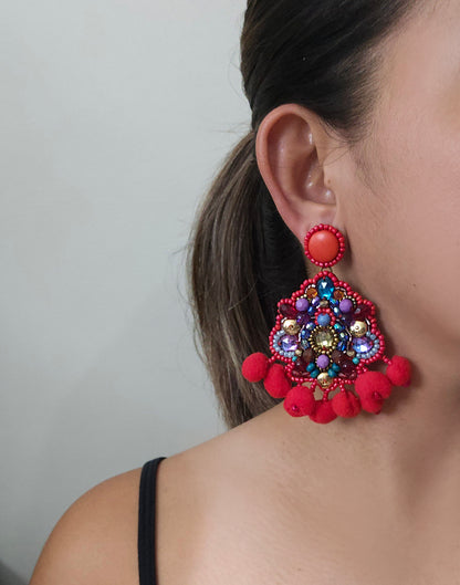 Rhianna PomPom Earrings