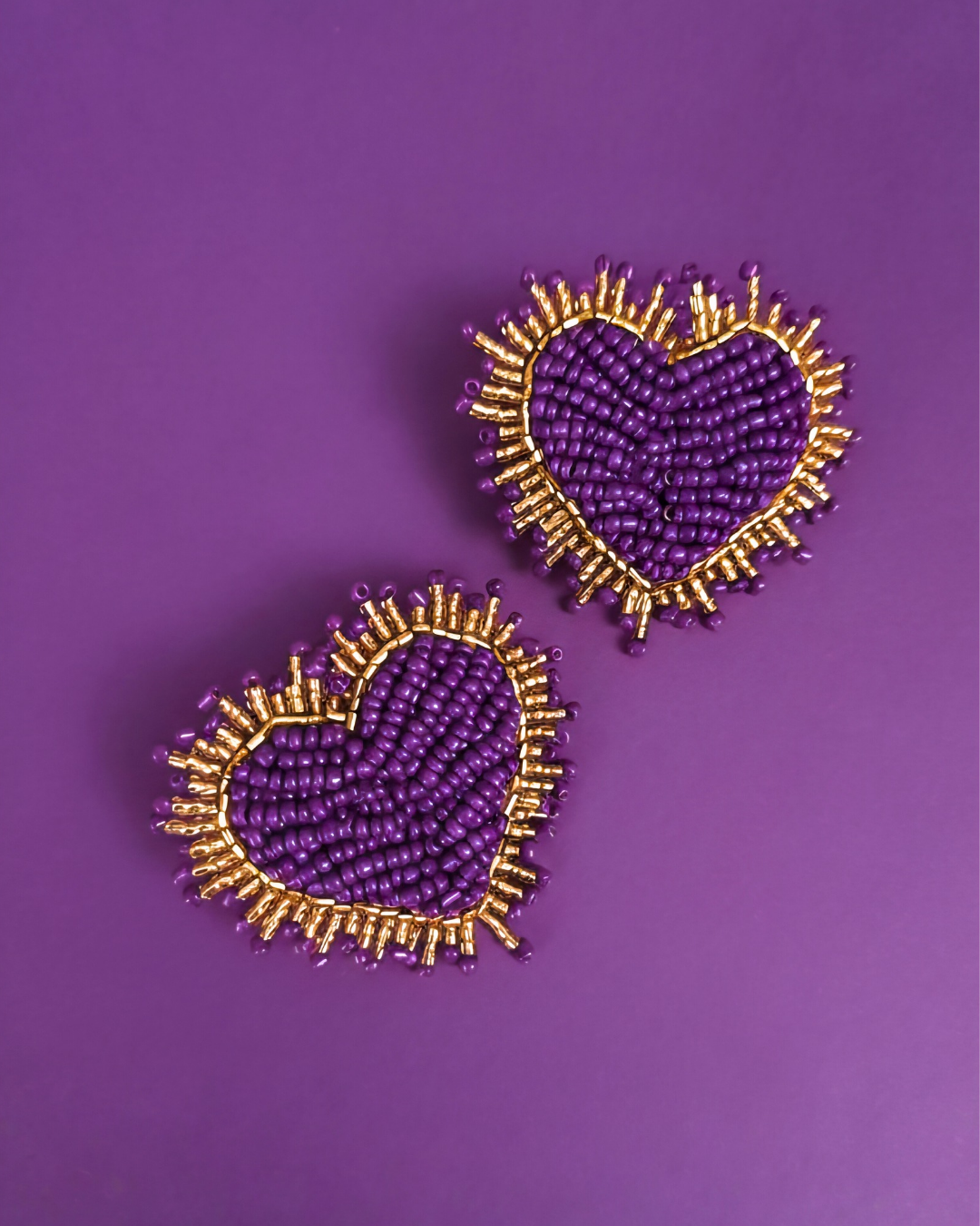 Red Sparkle Heart Studs