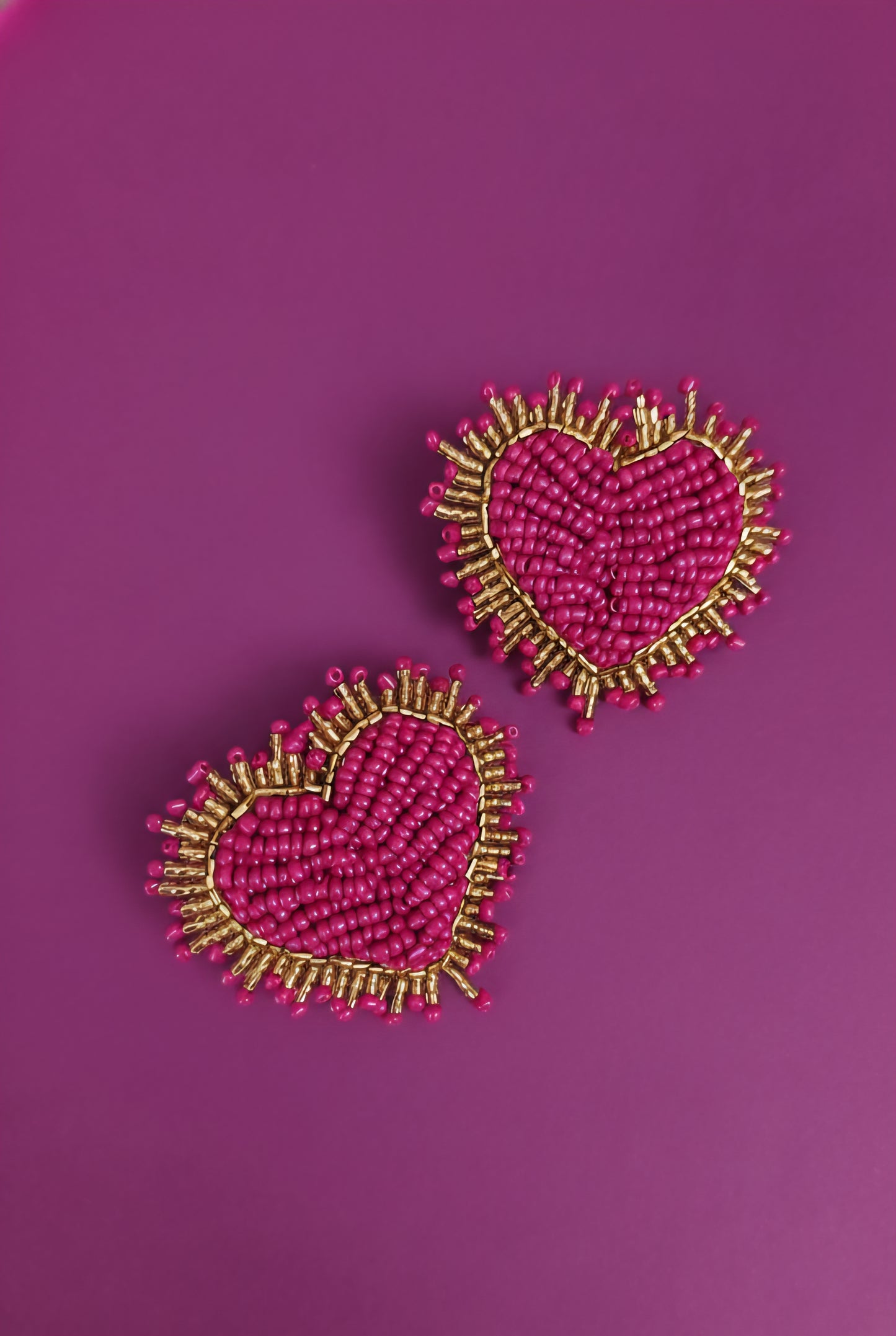 Red Sparkle Heart Studs